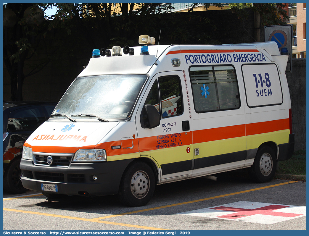 ROMEO 3
SUEM 118 Portogruaro Emergenza
Azienda ULSS 4 - Veneto Orientale
Portogruaro
Fiat Ducato II serie restyling
Parole chiave: 118;SUEM;Portogruaro;Emergenza;Ambulanza;Autoambulanza;Fiat;Ducato