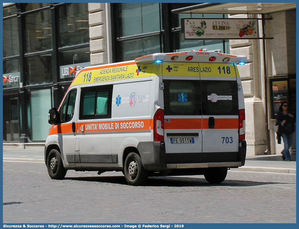 708
118 A.R.E.S.
Fiat Ducato III serie restyling
Allestitore Orion S.r.l.
Parole chiave: 118;A.R.E.S.;ARES;Azienda;Regionale;Emergenza;Sanitaria;Lazio;Soccorso;Roma;Ambulanza;Fiat;Ducato;X290;Orion