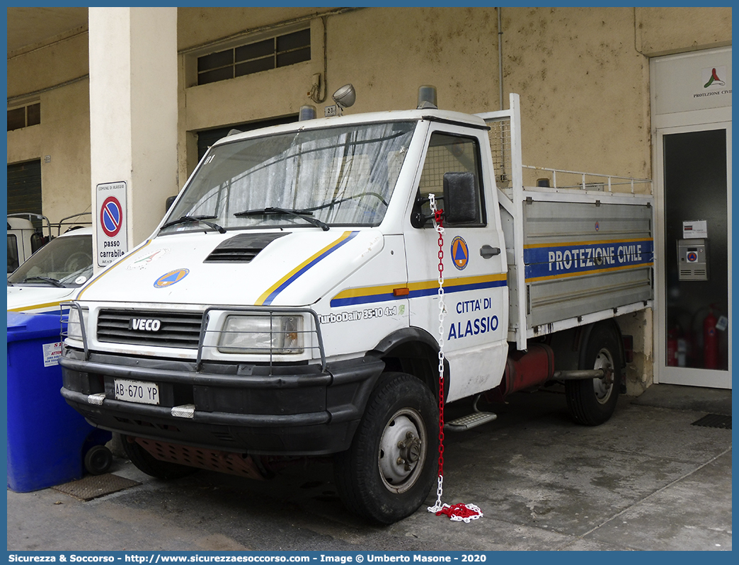 -
Protezione Civile
Comune di Alassio
Iveco Daily 35-10 4x4
Parole chiave: PC;P.C.;Protezione;Civile;Alassio;Iveco;Daily;35-10;35.10;4x4