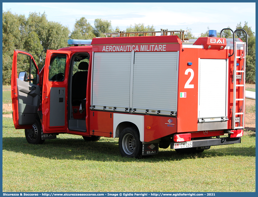 AM CM465
Aeronautica Militare Italiana
Servizio Antincendio
Mercedes Benz Sprinter II serie restyling
Allestitore BAI S.r.l.
Parole chiave: AMI;A.M.I.;Aeronautica;Militare;Italiana;Servizio Antincendio;Mercedes;Benz;Sprinter;BAI