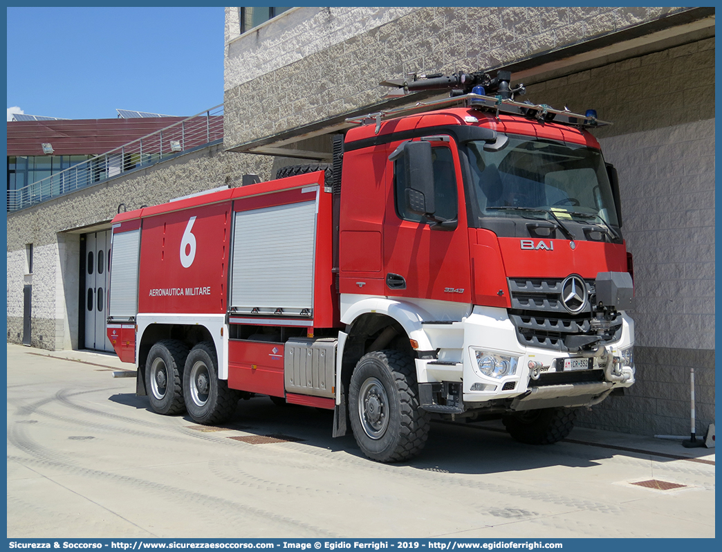 AM CR352
Aeronautica Militare Italiana
Servizio Antincendio
Mercedes Benz Arocs 3343 6x6
Allestitore BAI S.r.l.
Parole chiave: AMI;A.M.I.;Aeronautica;Militare;Italiana;Servizio Antincendio;Mercedes;Benz;Arocs;3343;6x6;BAI