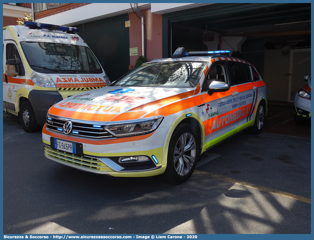 Sierra 2
ANPAS Liguria
Coordinamento delle Pubbliche Assistenze
Ambito 1° Savonese
Volkswagen Passat Variant VI serie
Allestitore Mariani Fratelli S.r.l.
Parole chiave: ANPAS;A.N.P.A.S.;Coordinamento;Associazione;Nazionale;Pubbliche;Assistenze;118;Savona;Automedica;Volkswagen;Passat;Variant;Mariani Fratelli