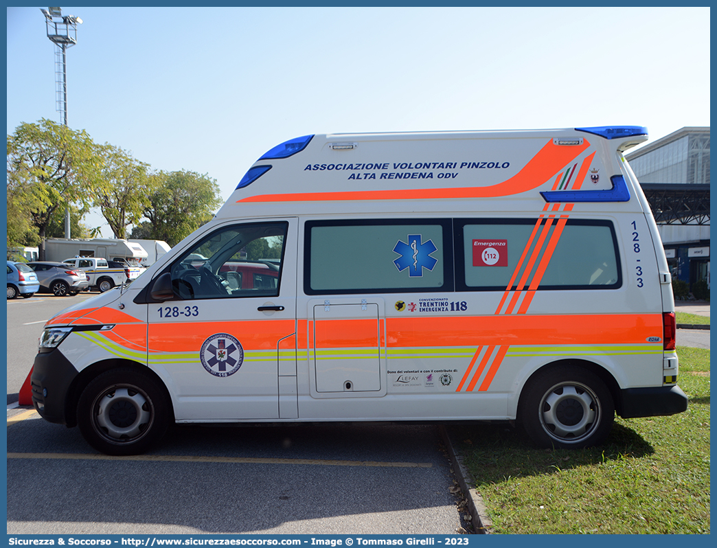 128-33
Associazione Volontari Pinzolo 
Alta Rendena ODV
Volkswagen Transporter T6.1
Allestitore EDM S.r.l.
Parole chiave: Associazione;Volontari;Pinzolo;Alta Rendena;Ambulanza;Volkswagen;Transporter;T6.1;EDM