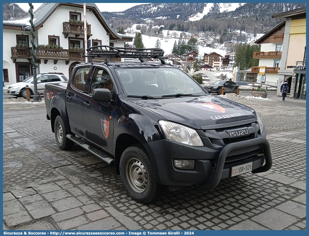 CC DR321
Arma dei Carabinieri
Isuzu D-Max II serie
Centro Carabinieri Addestramento Alpino
Allestitore Maritan S.r.l.
Parole chiave: CC;C.C.;Arma;dei;Carabinieri;Centro;Addestramento;Soccorso;Alpino;Maritan;Isuzu;D-Max;DMax