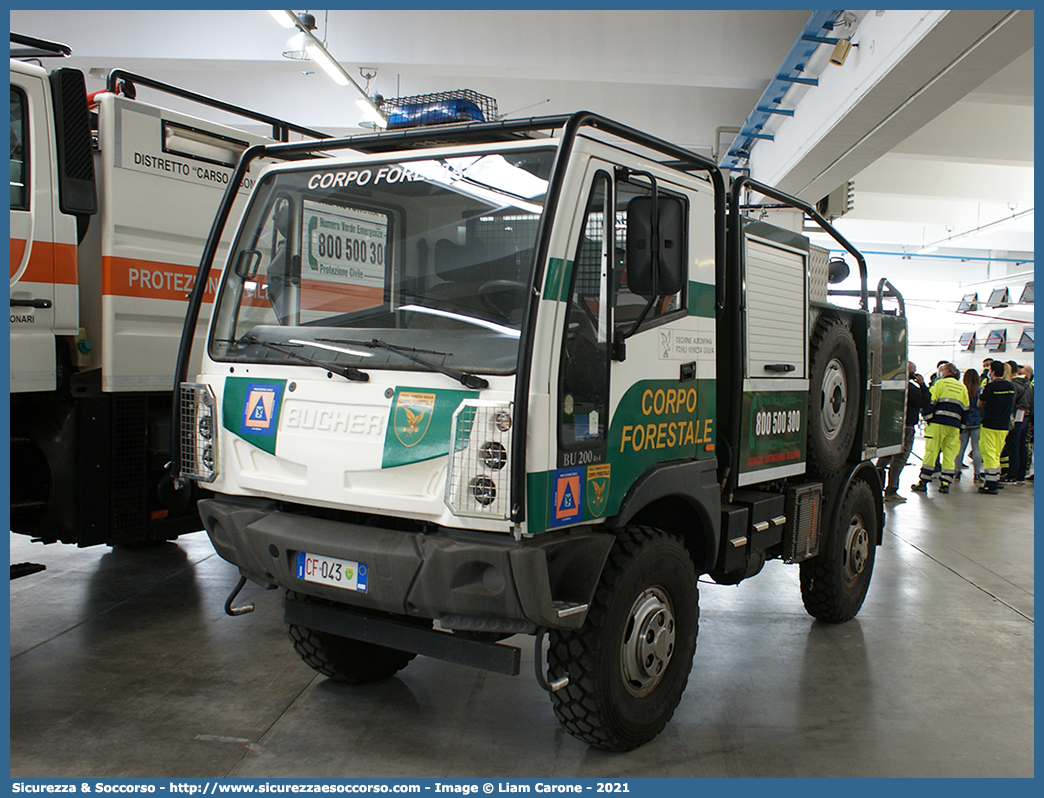 CF 043
Corpo Forestale 
Regione Friuli Venezia Giulia
Bucher BU200 4x4
Parole chiave: Corpo;Forestale;Friuli Venezia Giulia;CFFVG;C.F.F.V.G.;Bucher;BU200;4x4