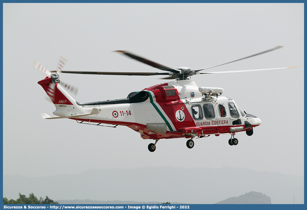 MM81947 / 11-14 "Nemo 14"
Corpo delle Capitanerie di Porto
Guardia Costiera 
Agusta Westland AW139
Parole chiave: CP;C.P.;Guardia;Costiera;Capitaneria;Capitanerie;di;Porto;Agusta;Westland;AW139