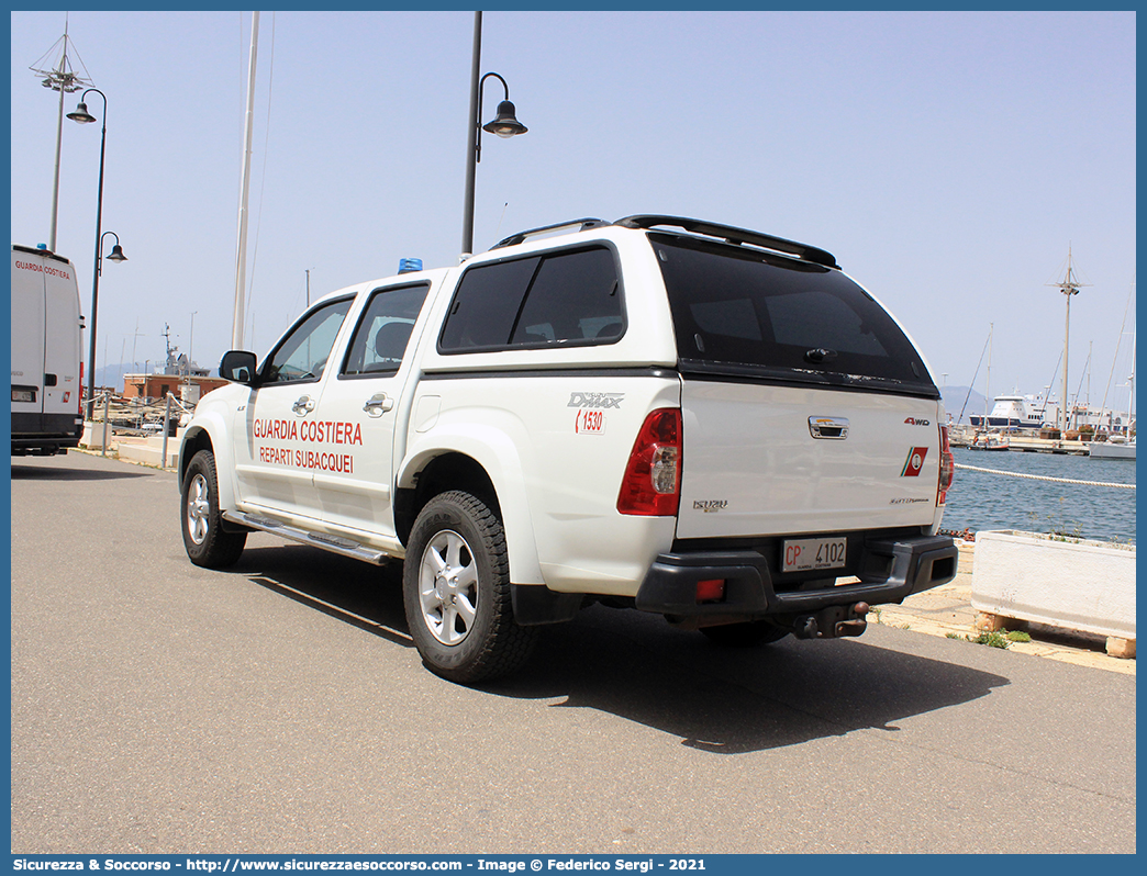 CP 4102
Corpo delle Capitanerie di Porto
Guardia Costiera
Reparti Subacquei
Isuzu D-Max I serie I restyling
Parole chiave: CP;C.P.;GC;G.C.;Guardia;Costiera;Capitaneria;Capitanerie;di;Porto;Reparto;Subacquei;Isuzu;D-Max;DMax