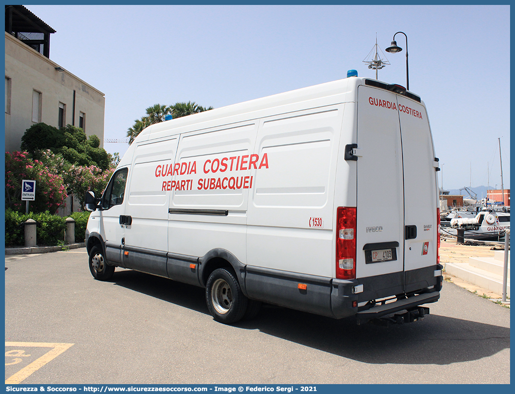 CP 4103
Corpo delle Capitanerie di Porto
Guardia Costiera
Reparti Subacquei
Iveco Daily 50C18 IV serie
Parole chiave: CP;C.P.;GC;G.C.;Guardia;Costiera;Capitaneria;Capitanerie;di;Porto;Reparto;Subacquei;Iveco;Daily;50C18