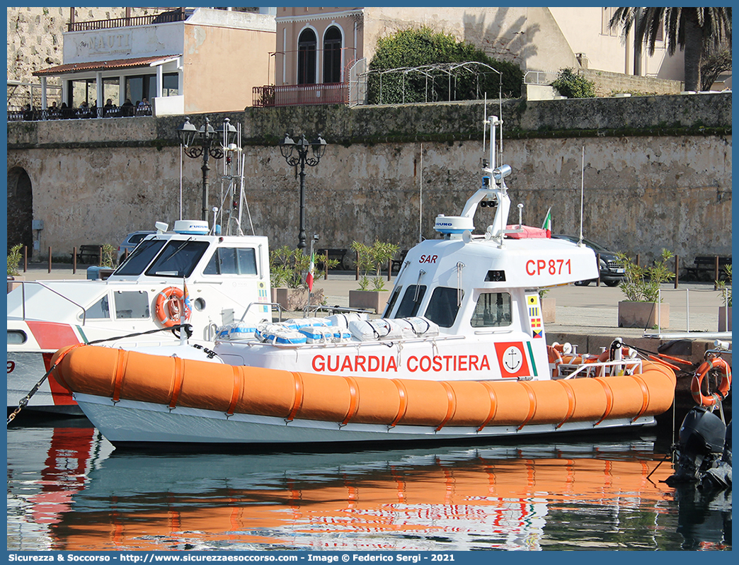 CP 871
Corpo delle Capitanerie di Porto
Guardia Costiera
Vedetta Costiera Classe 802
Cantieri Navali CodecasaDue S.p.A.
Parole chiave: CP;C.P.;G.C.;GC;Guardia;Costiera;Capitaneria;Capitanerie;Porto;Vedetta;Vedette;Costiera;Costiere;Classe;802;CodecasaDue