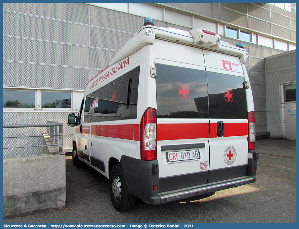 CRI 010AD
Croce Rossa Italiana
Legnano (MI)
Fiat Ducato III serie
Allestitore Ambitalia S.p.A.
