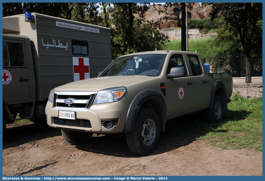 CRI 085AB
Croce Rossa Italiana
Corpo Militare
Ford Ranger III serie
Parole chiave: CRI;CRIM;C.R.I.;C.R.I.M.;Croce;Rossa;Italiana;Corpo;Militare;Ford;Ranger