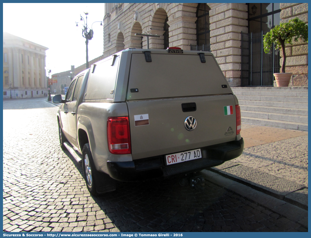 CRI 277AD
Croce Rossa Italiana
Corpo Militare
Volkswagen Amarok
Allestitore Aris S.p.A.
Parole chiave: CRIM;CRI;C.R.I.;C.R.I.M.;Croce;Rossa;Italiana;Corpo;Militare;Volkswagen;Amarok