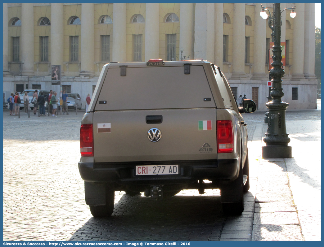 CRI 277AD
Croce Rossa Italiana
Corpo Militare
Volkswagen Amarok
Allestitore Aris S.p.A.
Parole chiave: CRIM;CRI;C.R.I.;C.R.I.M.;Croce;Rossa;Italiana;Corpo;Militare;Volkswagen;Amarok