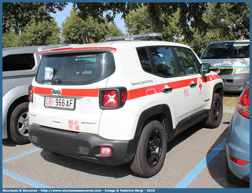 CRI 966AF
Croce Rossa Italiana
Modena
Jeep Renegade I serie
Allestitore Ambitalia S.p.A.
Parole chiave: CRI;C.R.I.;Croce;Rossa;Italiana;Jeep;Renegade;Automedica;Auto medica;Ambitalia;Modena