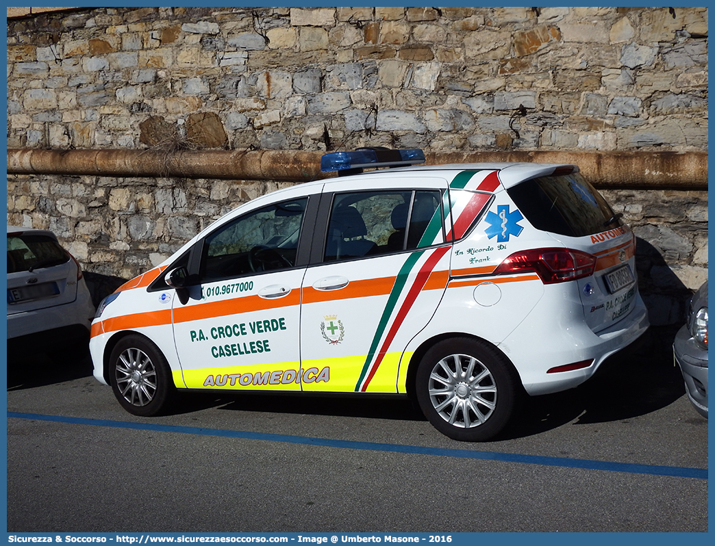 -
P.A. Croce Verde Casellese
Ford B-Max
Allestitore Orion S.r.l.
Parole chiave: P.A.;PA;Croce;Verde;Casellese;Automedica;Auto Medica;Automedicalizzata;Auto Medicalizzata