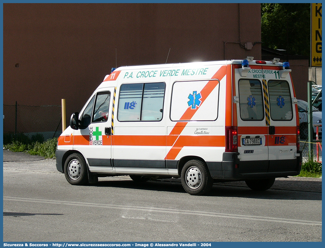 11
Pubblica Assistenza Croce Verde Mestre
Fiat Ducato II serie restyling
Allestitore Oregon Group S.r.l.
Parole chiave: P.A.;PA;Pubblica;Assistenza;Croce;Verde;Mestre;Fiat;Ducato;Oregon