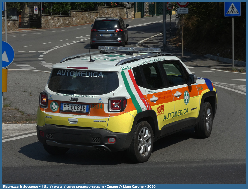 2834
P.A. Croce Verde Murialdo
Jeep Renegade I serie
Allestitore CEVI S.n.c.
Parole chiave: PA;P.A.;Pubblica;Assistenza;Croce;Verde;Murialdo;Jeep;Renegade;Cevi;Carrozzeria;Europea;