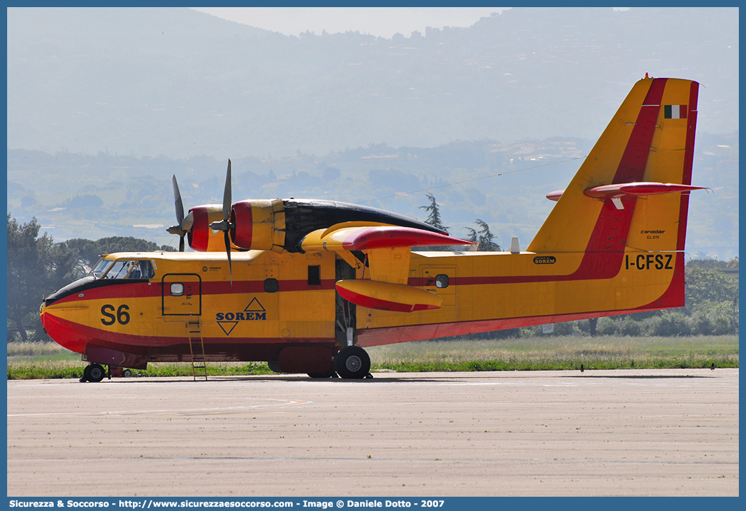 S6 I-CFSZ
SOREM
Canadair CL215
Parole chiave: SOREM;Canadair;CL415