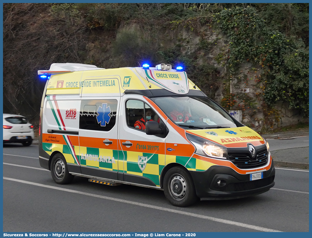 1-785
P.A. Croce Verde Intemelia
Renault Trafic IV serie
Allestitore Orion S.r.l.
Parole chiave: P.A.;PA;Pubblica;Assistenza;Croce;Verde;Intemelia;Ambulanza;Autoambulanza;Renault;Trafic;Orion