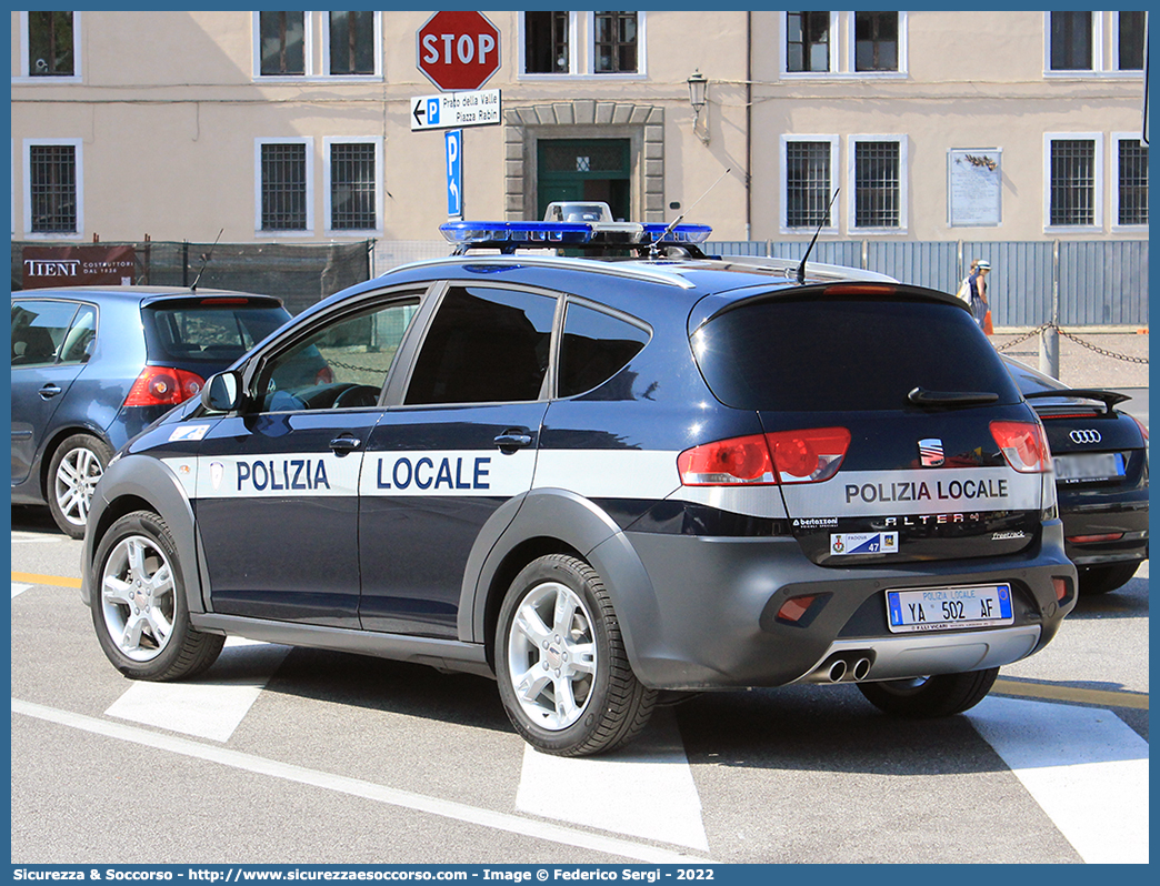 Polizia Locale YA502AF
Polizia Locale
Comune di Padova
Seat Altea Freetrack
Allestitore Bertazzoni S.r.l.
Parole chiave: PL;P.L.;PM;P.M.;Polizia;Locale;Municipale;Padova;Seat;Altea;Freetrack;Bertazzoni