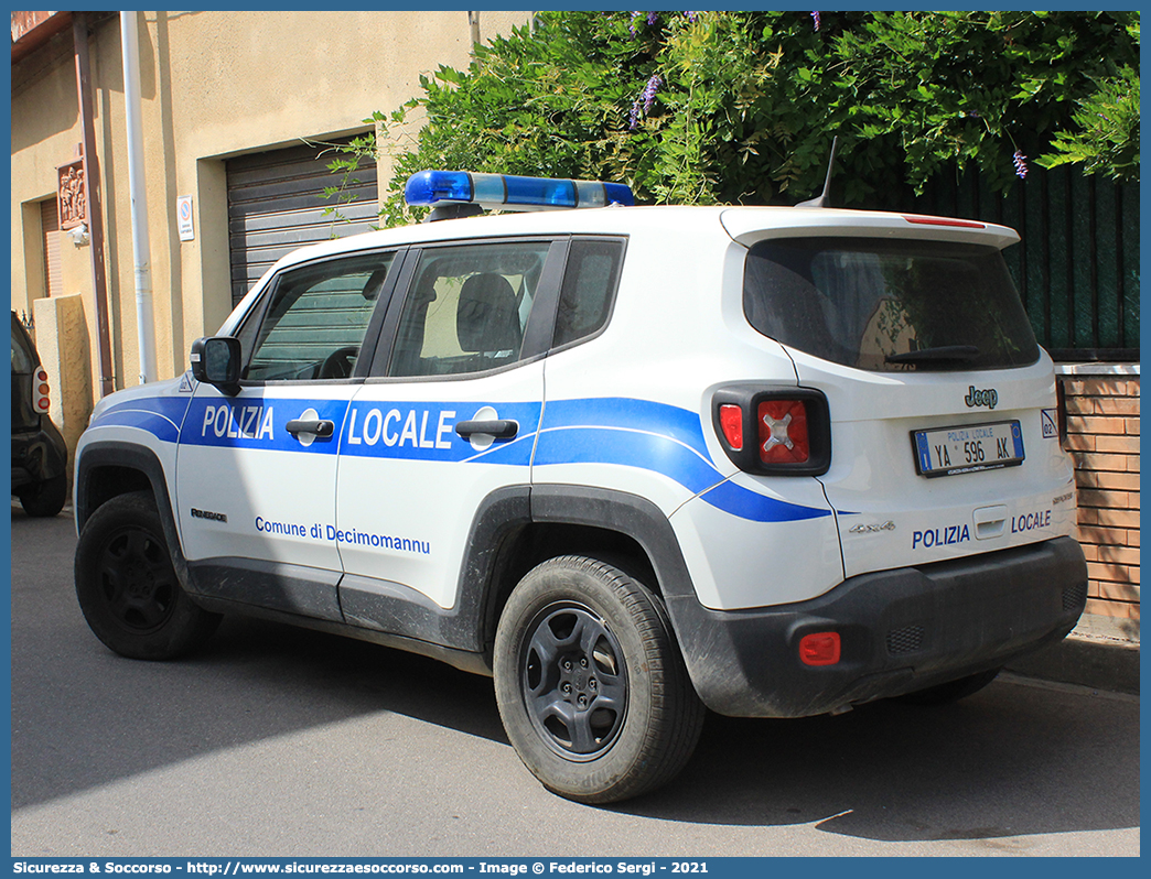 Polizia Locale YA596AK
Polizia Locale
Comune di Decimomannu
Jeep Renegade I serie restyling
Parole chiave: PM;P.M.;PL;P.L.;Polizia;Municipale;Locale;Decimomannu;Jeep;Renegade