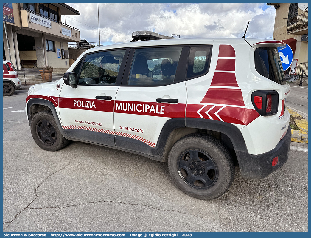 Polizia Locale YA945AP
Polizia Municipale
Comune di Capoliveri
Jeep Renegade I serie restyling
Allestitore Bertazzoni S.r.l.
Parole chiave: PL;P.L.;PM;P.M.;Polizia;Locale;Municipale;Capoliveri;Bertazzoni;Jeep;Renegade