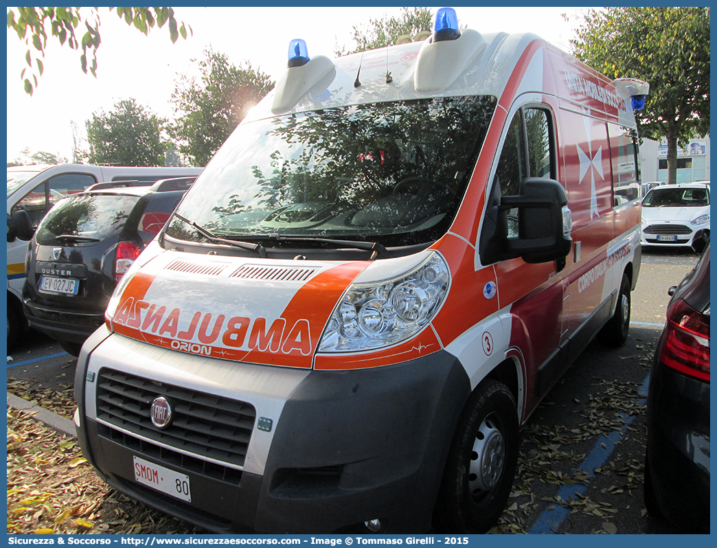 SMOM 80
Sovrano Militare Ordine di Malta
Fiat Ducato III serie
Allestitore Orion S.r.l.
Parole chiave: Sovrano;Militare;Ordine;di;Malta;SMOM;S.M.O.M.;Ambulanza;Autoambulanza;Fiat;Ducato;Orion