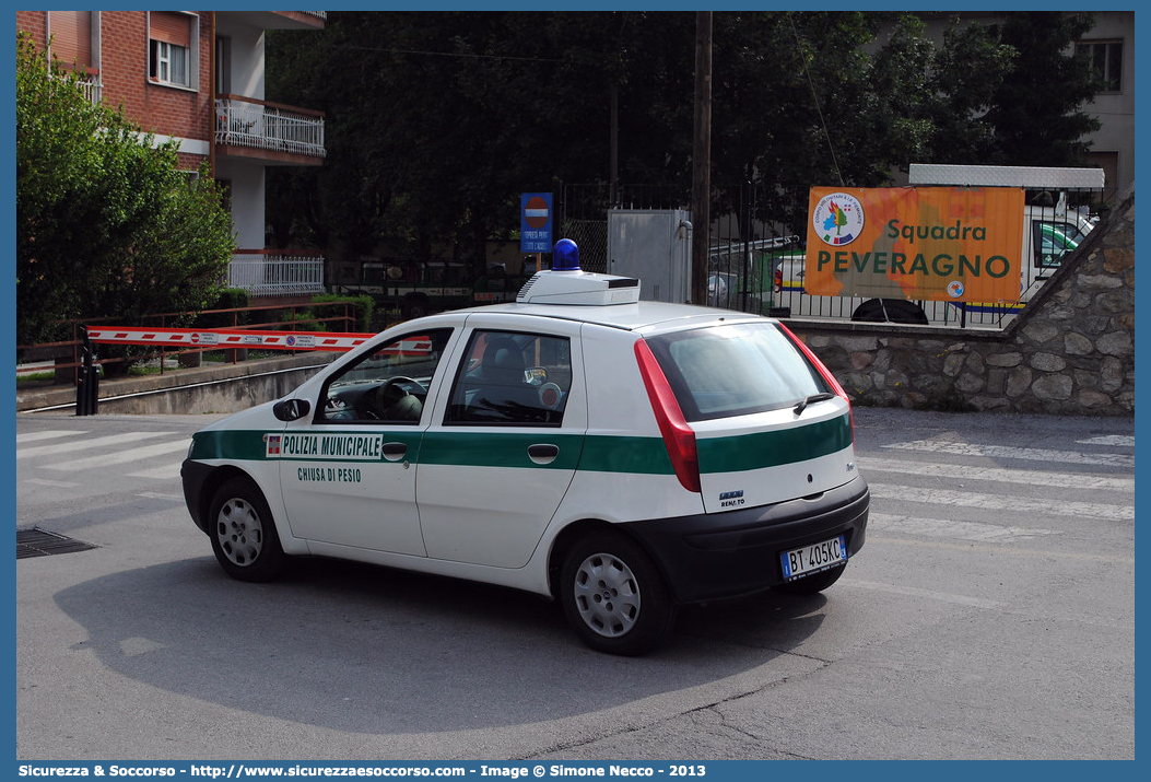 -
Polizia Municipale
Comune di Chiusa di Pesio
Fiat Punto II serie
Parole chiave: PL;P.L.;PM;P.M.;Polizia;Locale;Municipale;Chiusa di Pesio;Fiat;Punto