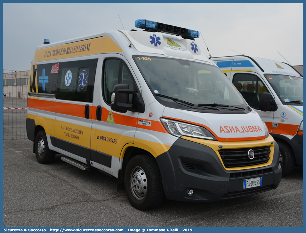 1-835
Croce Azzurra 
Misericordia di Vallecrosia ODV
Fiat Ducato III restyling serie
Parole chiave: Misericordie;Misericordia;Croce;Vallecrosia;Ambulanza;Autoambulanza;Fiat;Ducato