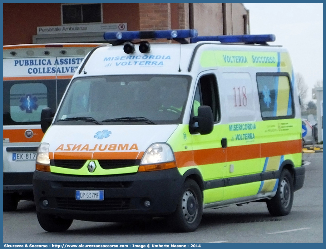 26
Misericordia di Volterra
Renault Master III serie
Parole chiave: Misericordie;Misericordia;Ambulanza;Autoambulanza;Renault;Master;Volterra