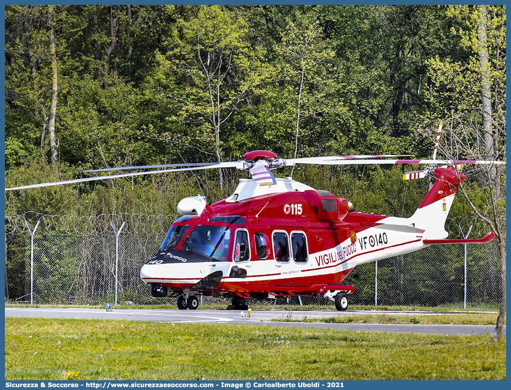 VF 140
Corpo Nazionale Vigili del Fuoco
Nucleo Elicotteri
Agusta Westland AW 139
Parole chiave: VVF;V.V.F.;Corpo;Nazionale;Vigili;del;Fuoco;AgustaWestland;Agusta;Westland;AW139;Elicottero;Elicotteri