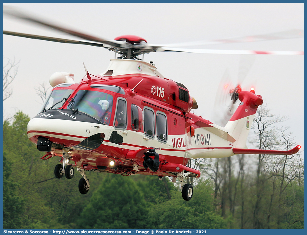 VF 141
Corpo Nazionale Vigili del Fuoco
Nucleo Elicotteri
Agusta Westland AW 139
Parole chiave: VVF;V.V.F.;Corpo;Nazionale;Vigili;del;Fuoco;AgustaWestland;Agusta;Westland;AW139;Elicottero;Elicotteri