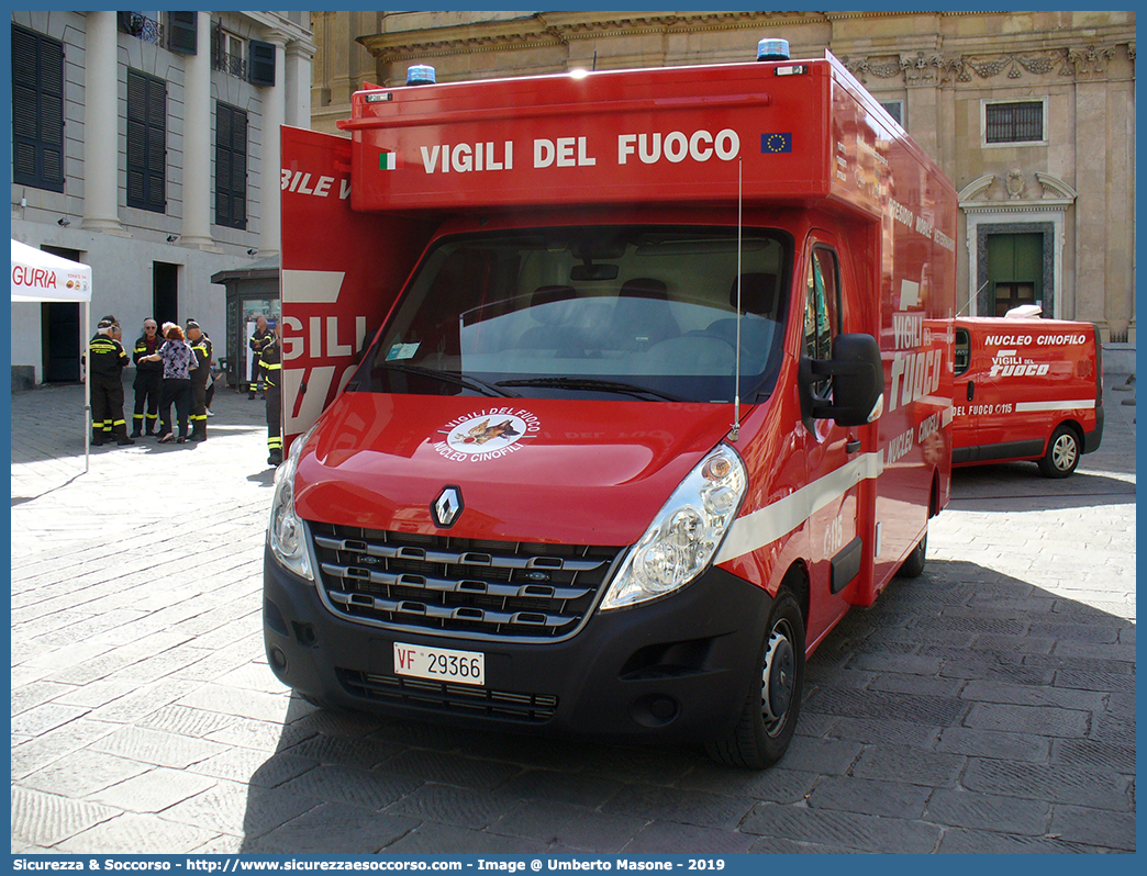 VF 29366
Corpo Nazionale Vigili del Fuoco
Nucleo Cinofili
Renault Master IV serie
Allestimento Lory Progetti Veterinari S.r.l.
Parole chiave: VVF;V.V.F.;Corpo;Nazionale;Vigili;del;Fuoco;Nucleo;Cinofilo;Cinofili;Ambulanza;Veterinaria;Renault;Master;Lory;Progetti