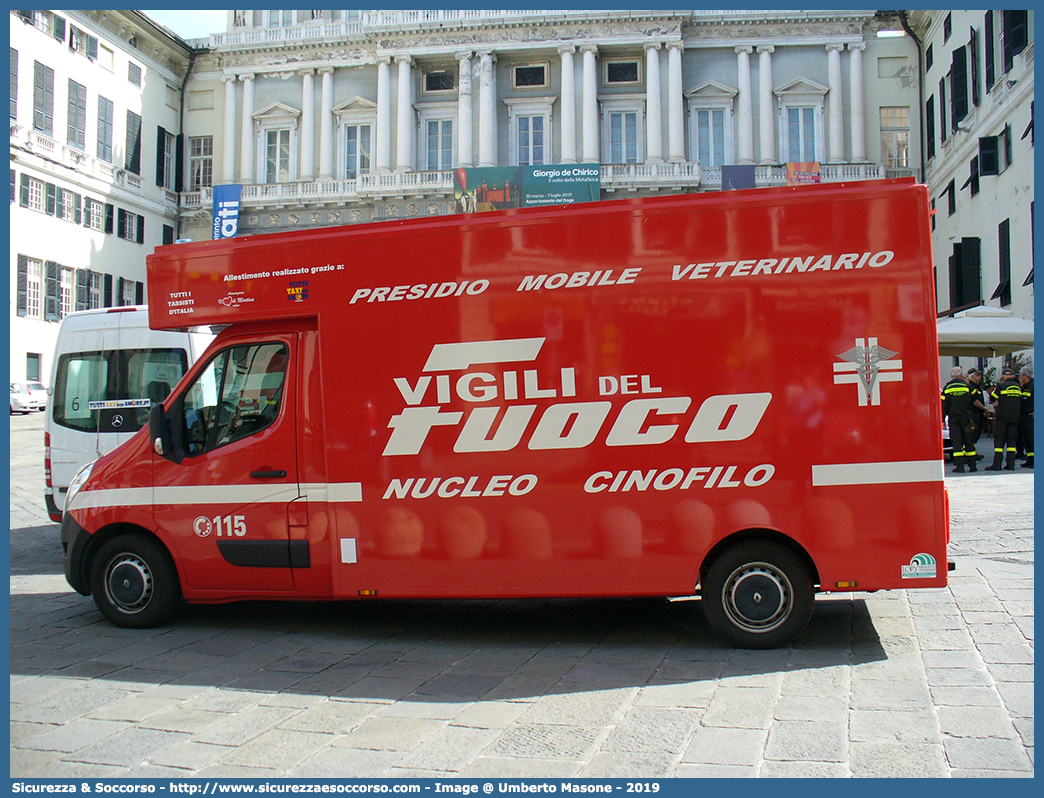 VF 29366
Corpo Nazionale Vigili del Fuoco
Nucleo Cinofili
Renault Master IV serie
Allestimento Lory Progetti Veterinari S.r.l.
Parole chiave: VVF;V.V.F.;Corpo;Nazionale;Vigili;del;Fuoco;Nucleo;Cinofilo;Cinofili;Ambulanza;Veterinaria;Renault;Master;Lory;Progetti